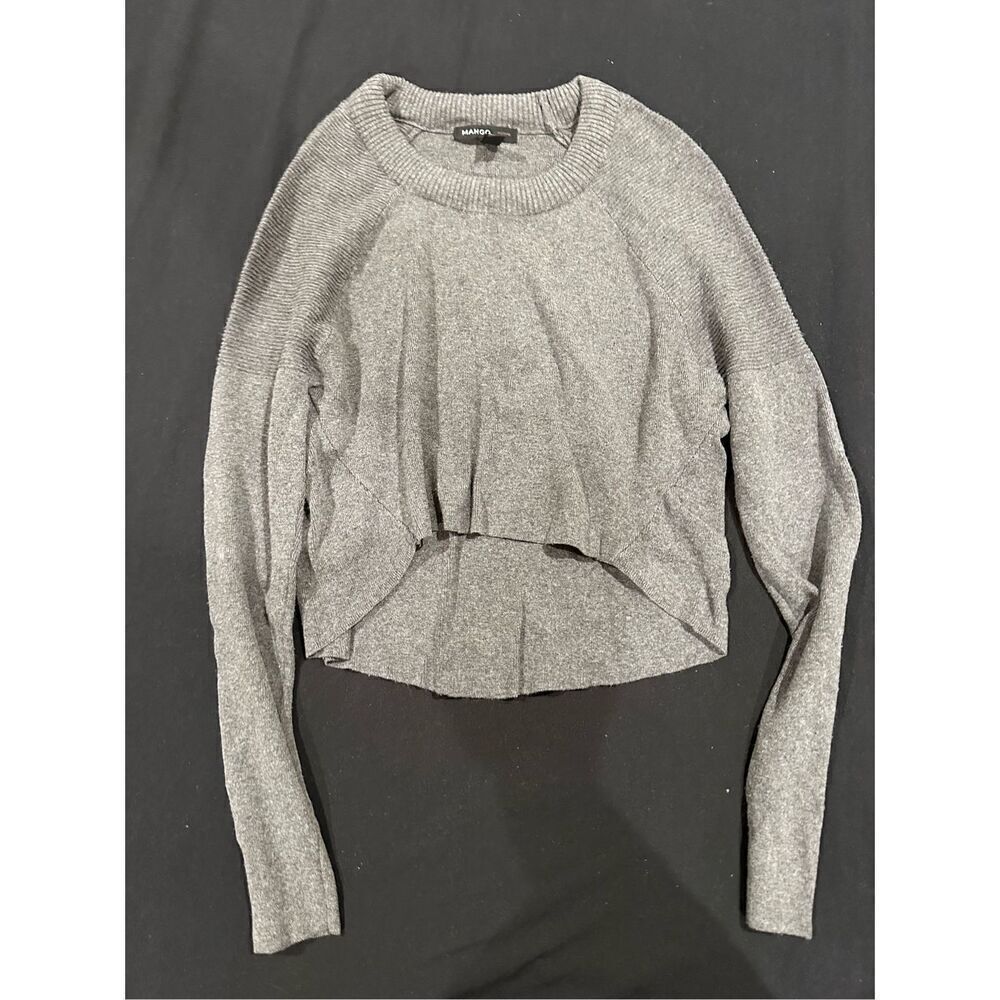 MNG women’s size XS gray cropped long sleeve